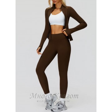 Жіночий комплект на мікрофлісі Leggings + Crop top model 170